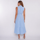 Vestido Longo com Babados sem Manga AB