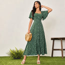 Vestido Feminino Midi Romântico Estampado AB