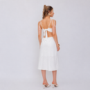 Vestido Feminino de Laise Midi com Recortes AB