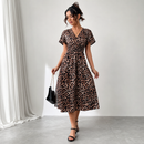 Vestido Feminino Midi Estampa Leopardo AB