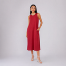 Vestido Casual Com Bolsos Amplo Lisa AB