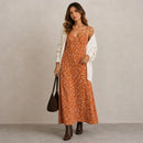 Vestido Longo Estampado Feminino de Alcinha Casual AB